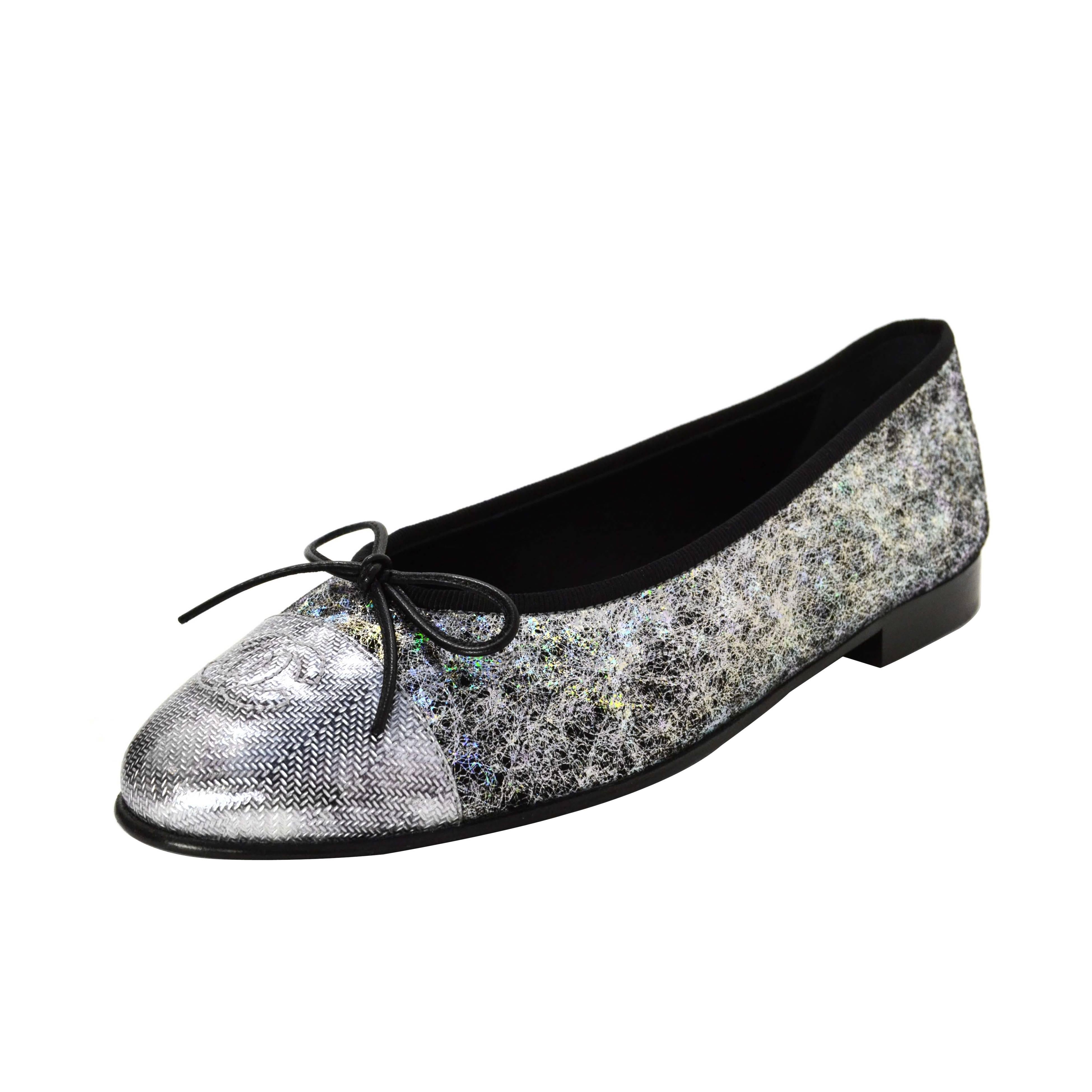 Chanel NEW Ltd Ed. Holographic Ballet Flats sz 37