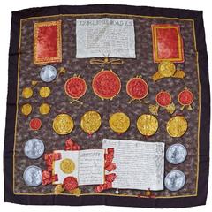 Rara sciarpa di seta KIESELSTEIN-CORD con monete romane N. 3
