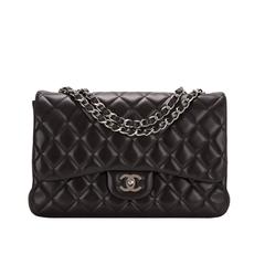 Chanel Black Quilted Lambskin Jumbo Single Flap Bag
