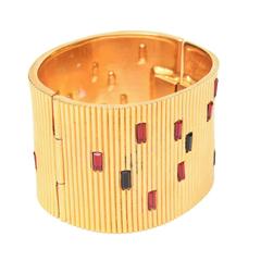 Paloma Picasso Glass and Ribbed Gold Filled Cuff Bracelet 6