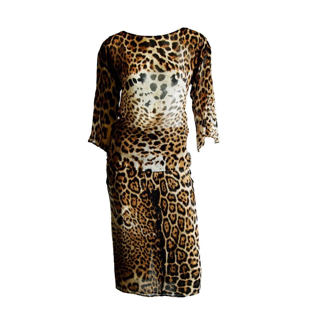 Gorgeous Tom Ford For YSL Rive Gauche SS 2002 Safari Collection Silk Skirt Suit!