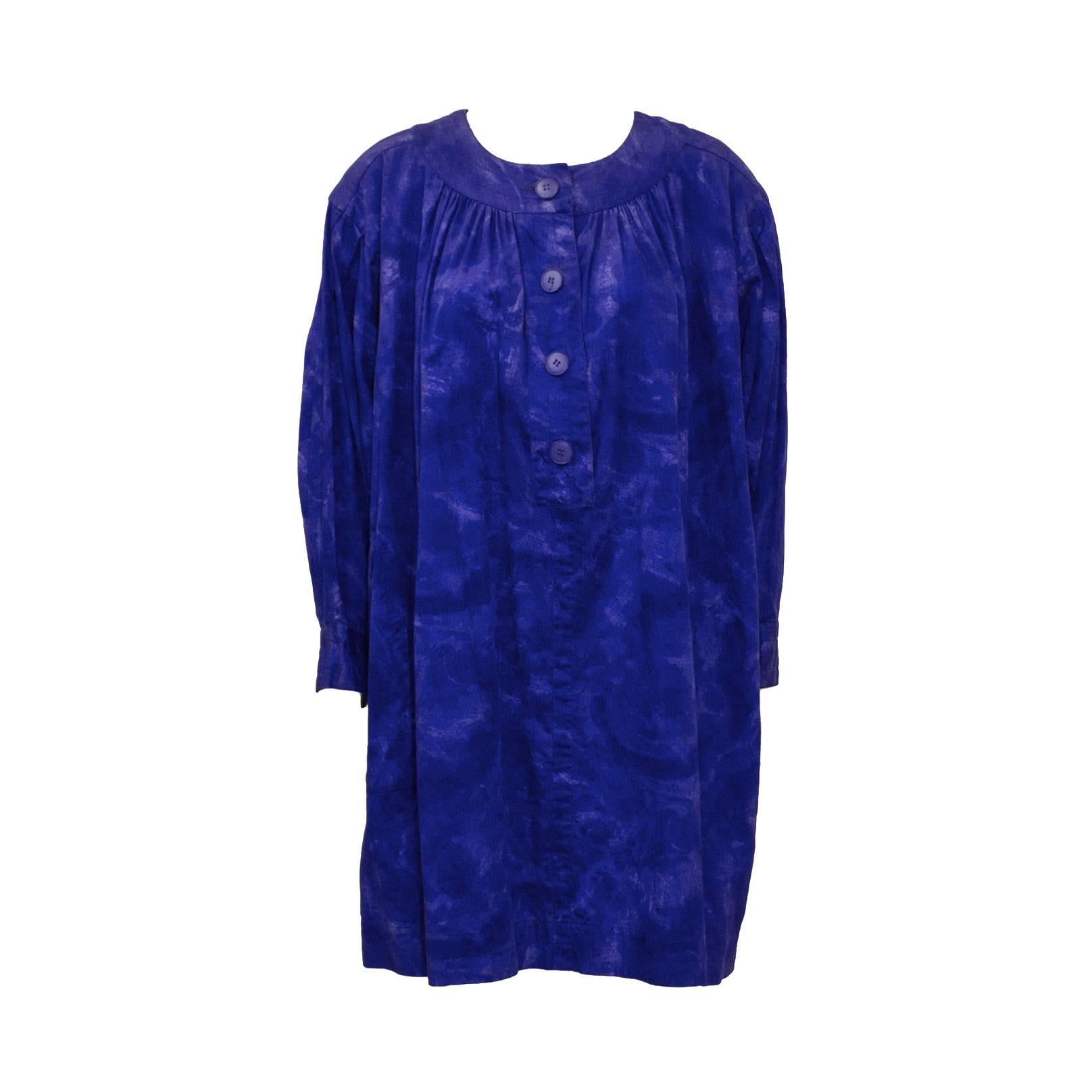 1980's Yves Saint Laurent YSL Dip Dyed Smock Dress