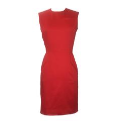 Stephen Sprouse Vintage 1990s Red Slash Pocket Sleeveless Pencil Dress 10