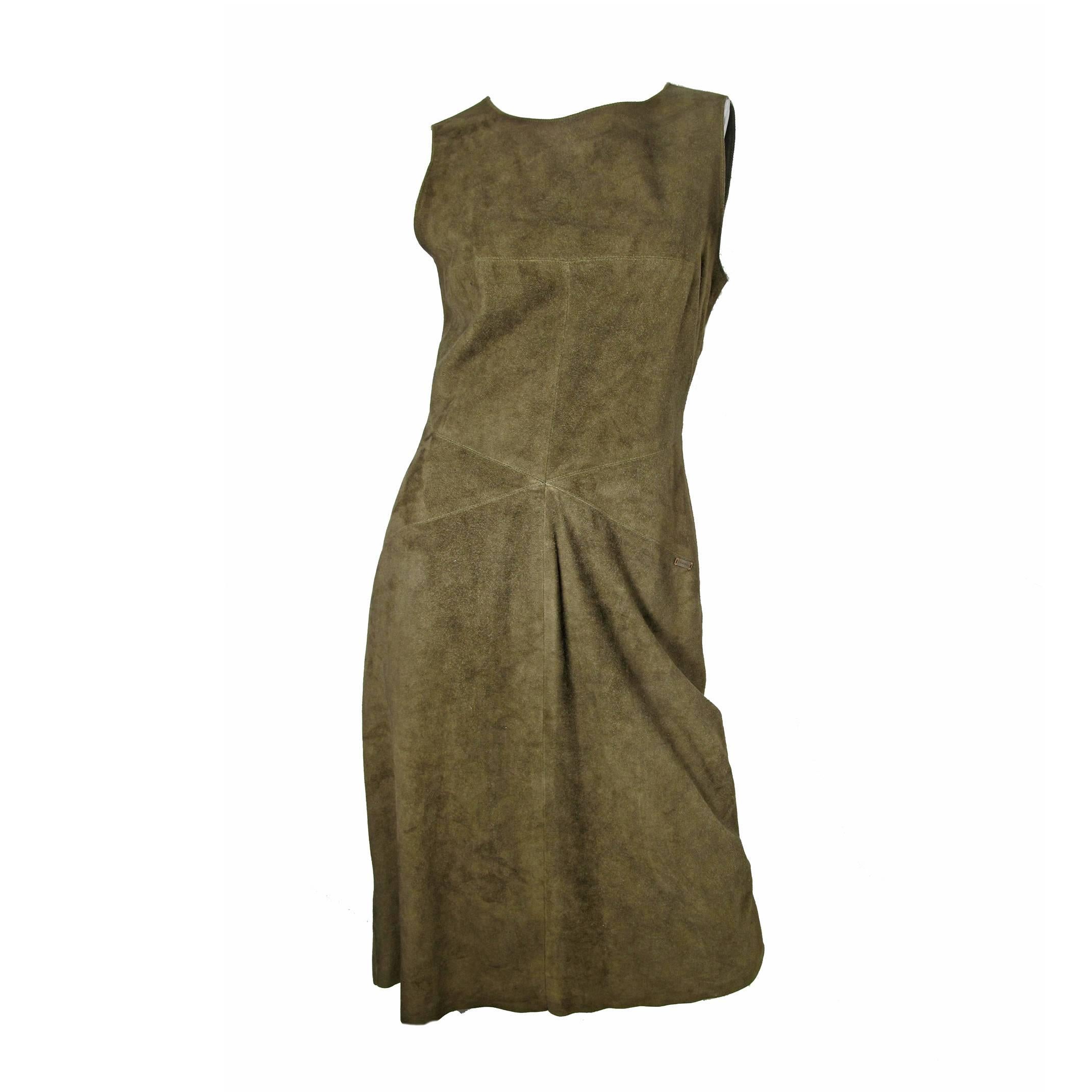 Chanel Green Suede Dress - sale