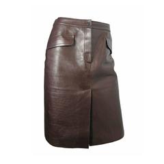 Prada Brown Leather Skirt 11