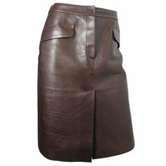Prada Brown Leather Skirt