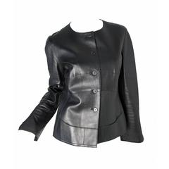 Retro Chanel Black Leather Jacket