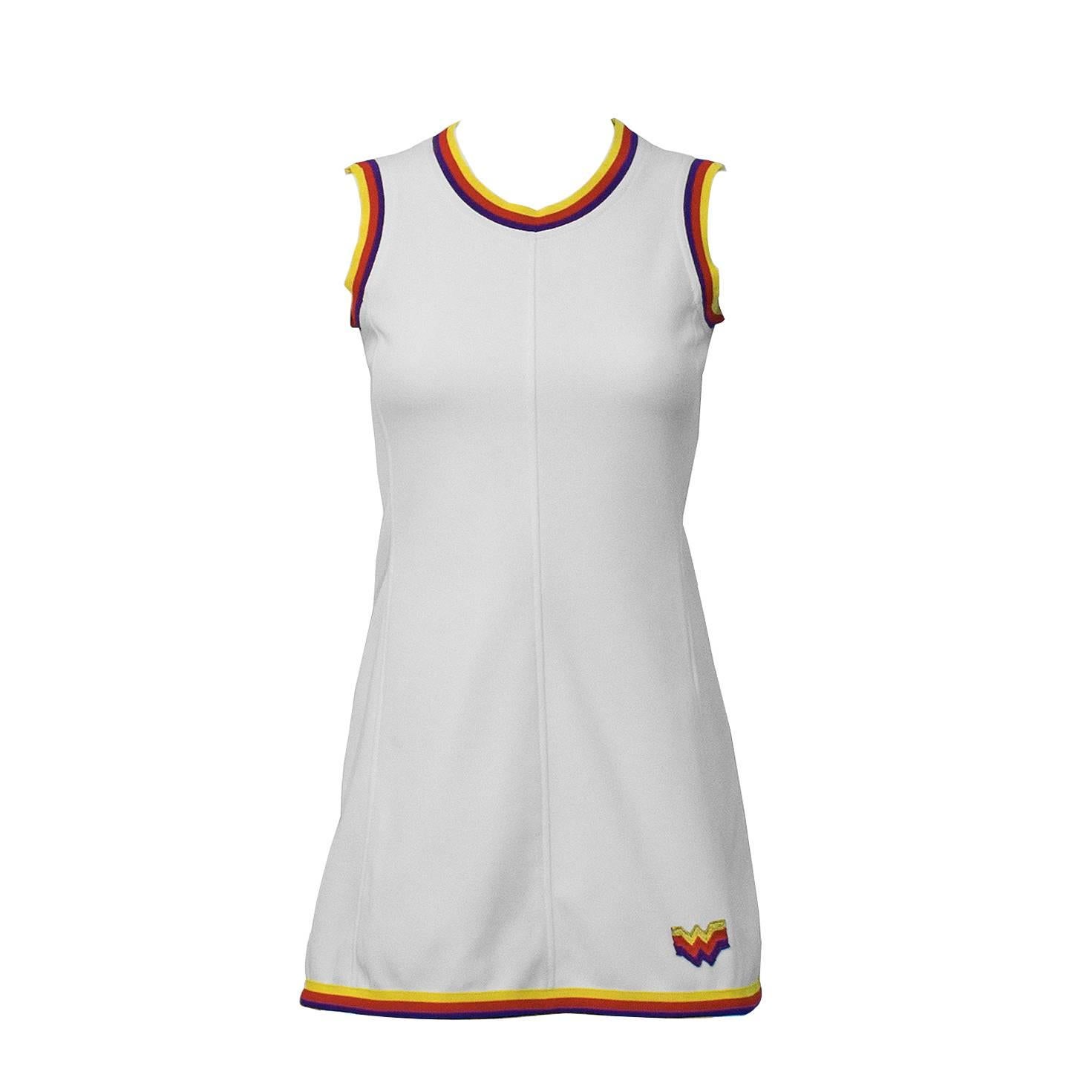 weißes Tenniskleid von Bogner aus den 1960er Jahren