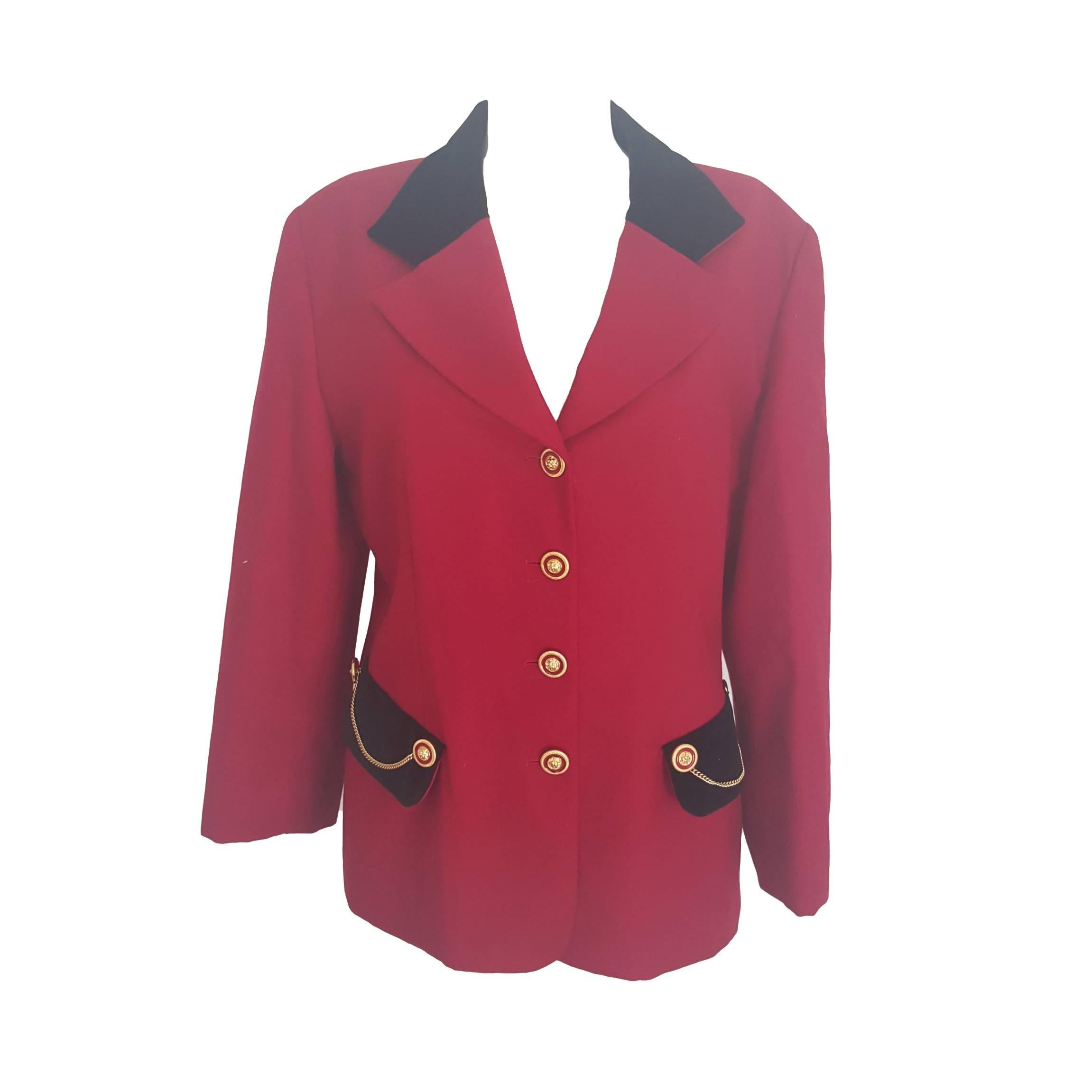 1990s Luisa Spagnoli red wool jacket 