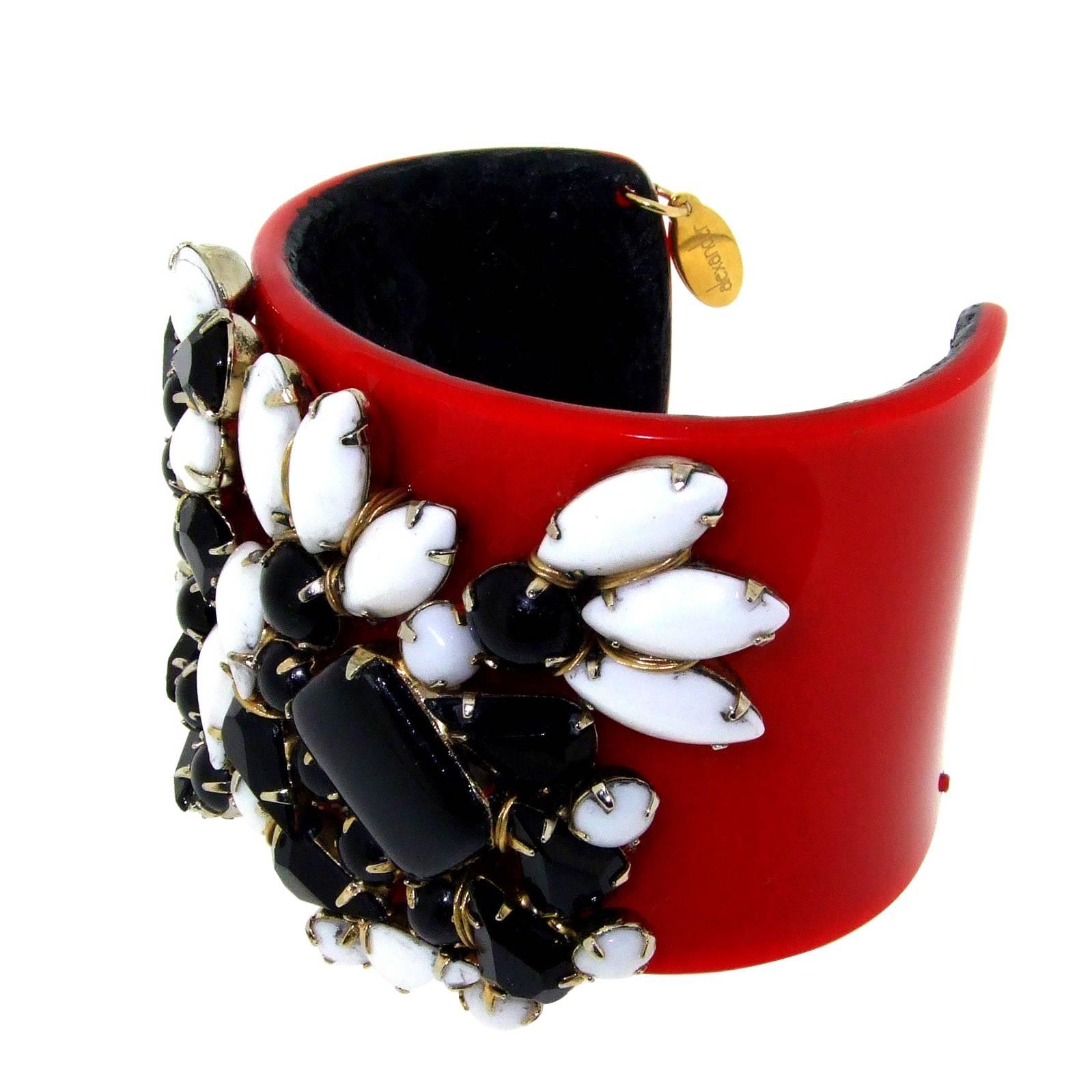 Katherine Alexander Red White & Black Cuff Bracelet For Sale