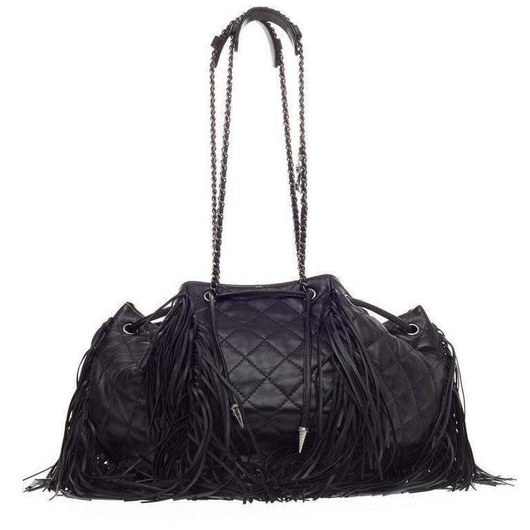 Chanel ParisDallas Drawstring Fringe Shoulder Bag Quilted Leather at 1stDibs chanel paris