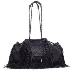 Chanel Paris-Dallas Drawstring Fringe Shoulder Bag Cuir Matelassé