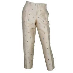 J. Crew Collection NEW Jeweled Cropped Pant In Silk Shantung sz.10 t. $995