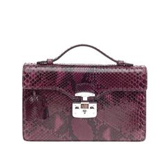 Gucci Lady Lock Briefcase Clutch Python