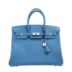 Hermès  Blue Izmir 35 cm Birkin PHW- Epsom Leather