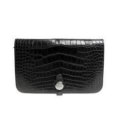 Hermès Black Alligator Dogon Wallet