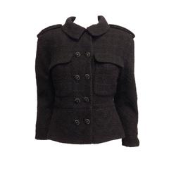Chanel Black Tweed Military Jacket