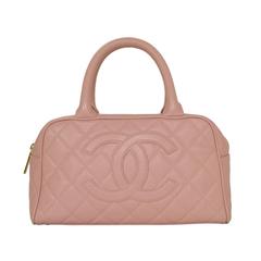 Chanel Pink Caviar Quilted Small Bowler Bag GHW
