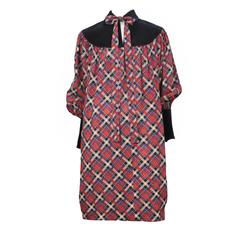 Yves Saint Laurent Pink Plaid & Black Velvet Dress 7