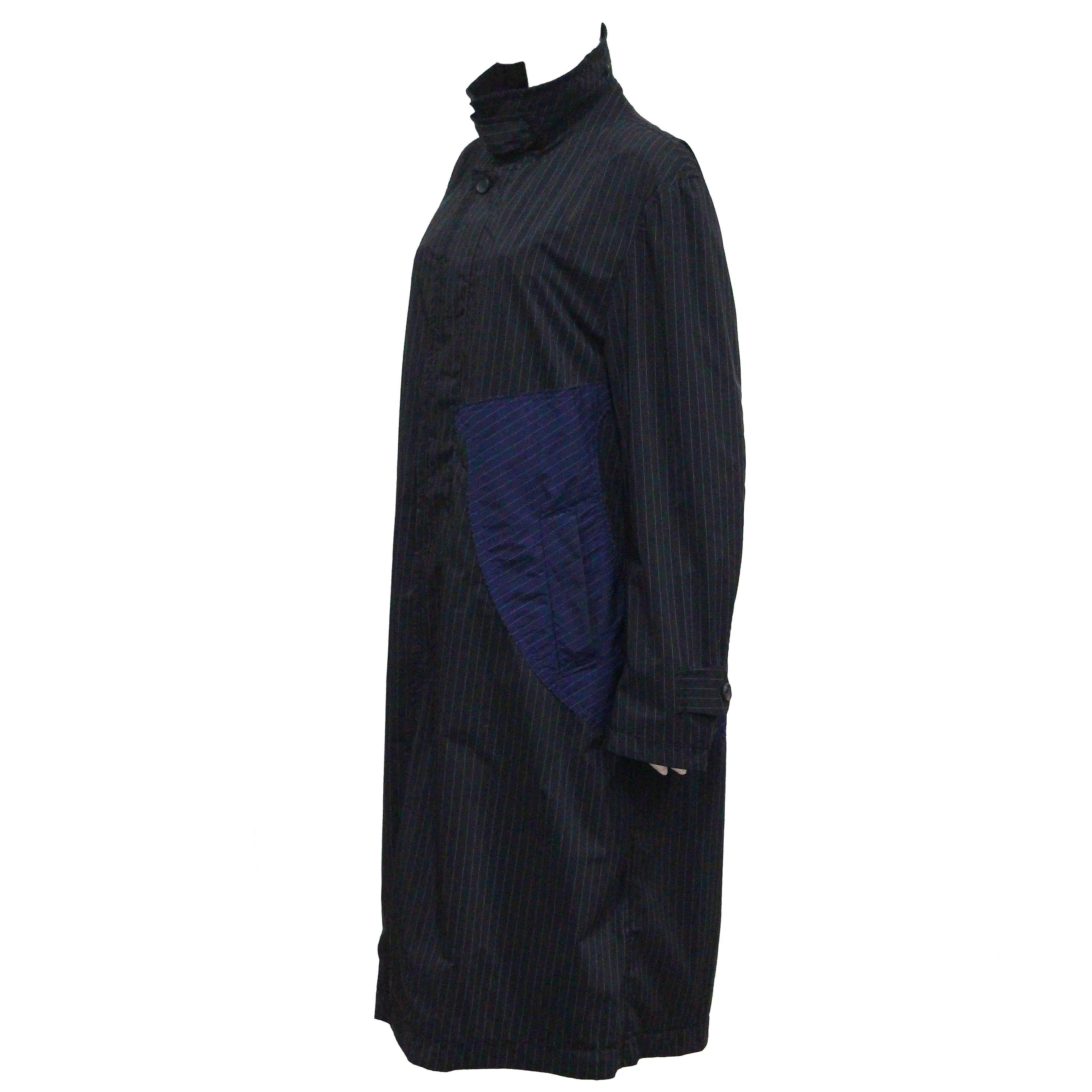 Issey Miyake pinstripe windbreaker coat, c. 1990s