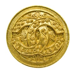 Vintage 1994 Chanel Gold Circle CC Pin