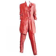 Dolce and Gabbana Salmon Velvet Suit 