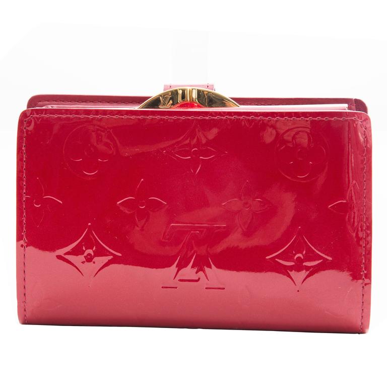 Louis Vuitton Cherry Red Monogram Vernis French Purse Wallet at 1stDibs