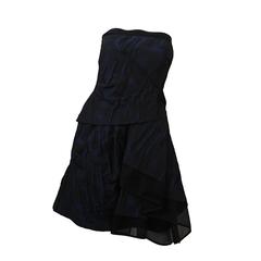 J.Mendel Navy/Black Strapless Dress