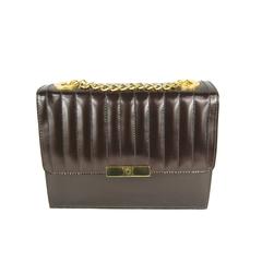 1990s Brown Leather Ribbed Escada Kelly Hand Bag Never Worn 10