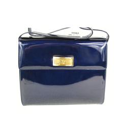 Escada Blue Patent Leather Kelly Hand Bag Never Used 1990s 2