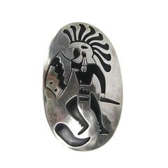 Taxco Mexican Sterling Silver Warrior Pendant - Brooch 9
