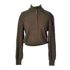 Courreges Vintage Sweater in Brown Camel Hair Wool Blend Size Medium