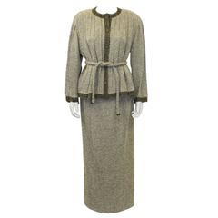 1998 Chanel Pleated Jacket Skirt Suit 9