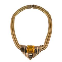 Trifari Retro Citrine Necklace 6