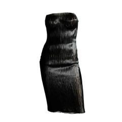 Kate's Iconic Tom Ford For Gucci SS 2001 Black Leather Nude Corset Runway Dress!