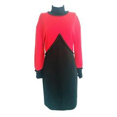 1990s Emmanuel Ungaro Black and red dress