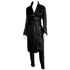 Iconic Tom Ford Gucci FW 2002 Black Silk 3pc Kimono Runway Coat, Pants & Obi! 46