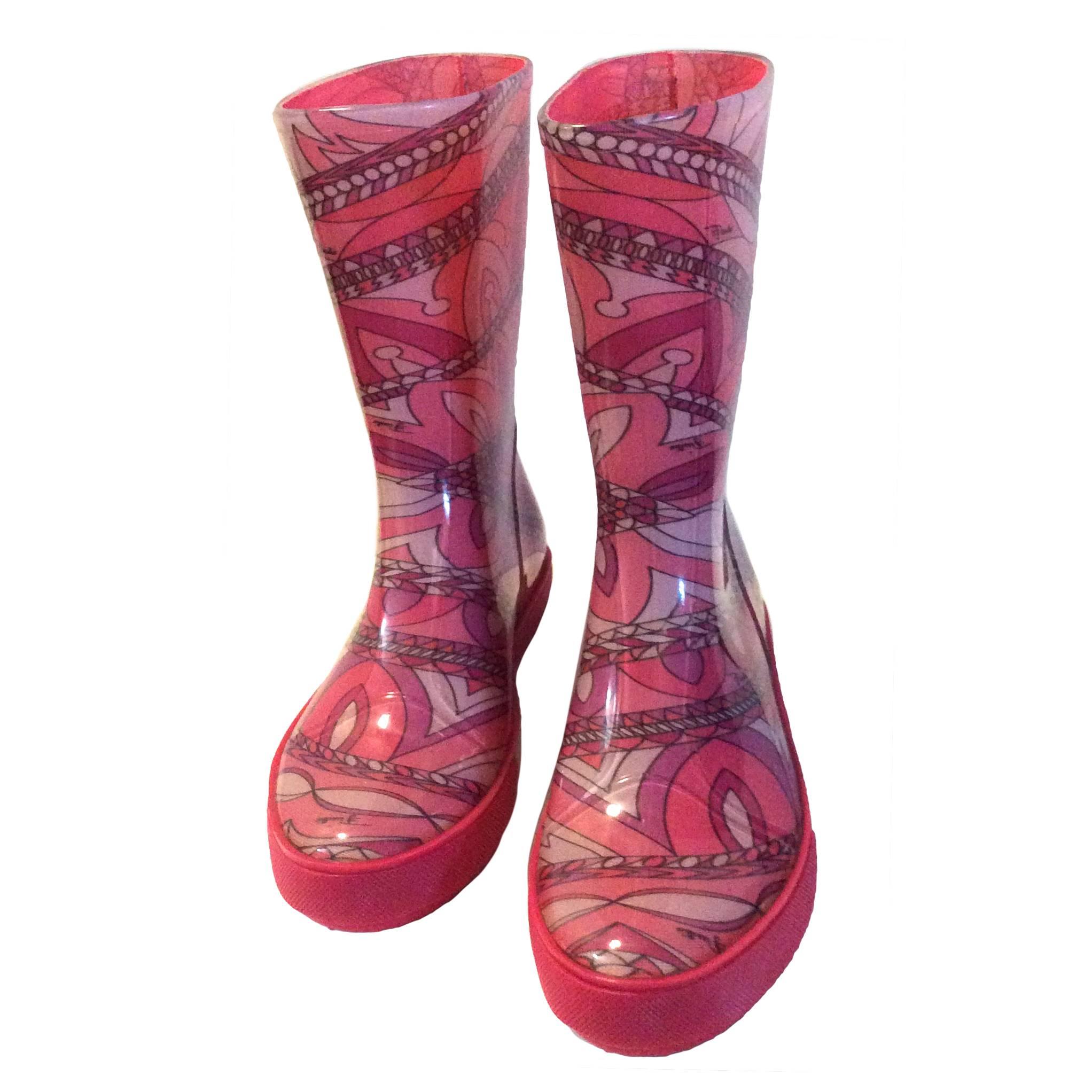New Emilio Pucci Rain Boots - Size 37 or 38 For Sale