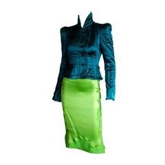 TOTAL RELOCATION CLEARANCE Tom Ford YSL FW 04 Silk Jacket & Skirt Reduced By 75%