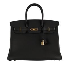 Hermes Birkin 35 Togo Black Gold Hardware 2015.