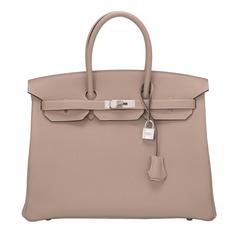 Hermes HSS Gris Tourterelle Rose Sakura Togo Birkin 35cm