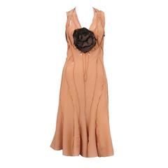 Yves Saint Laurent Silk Rosette Dress 