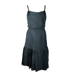 Vintage Pauline Trigere Black Silk Satin Cocktail Dress 4