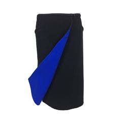 Halston black double face wool wrap skirt 1980s 5
