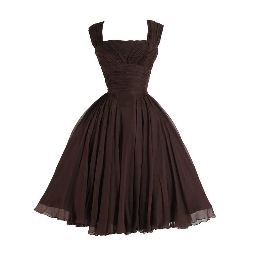 Vintage 1950s Peggy Hunt Crepe Dress For Sale