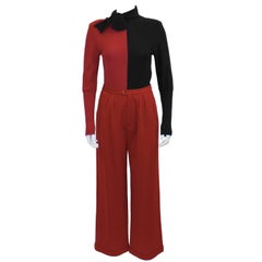 Sonia Rykiel - Ensemble rouge et noir des années 1980 