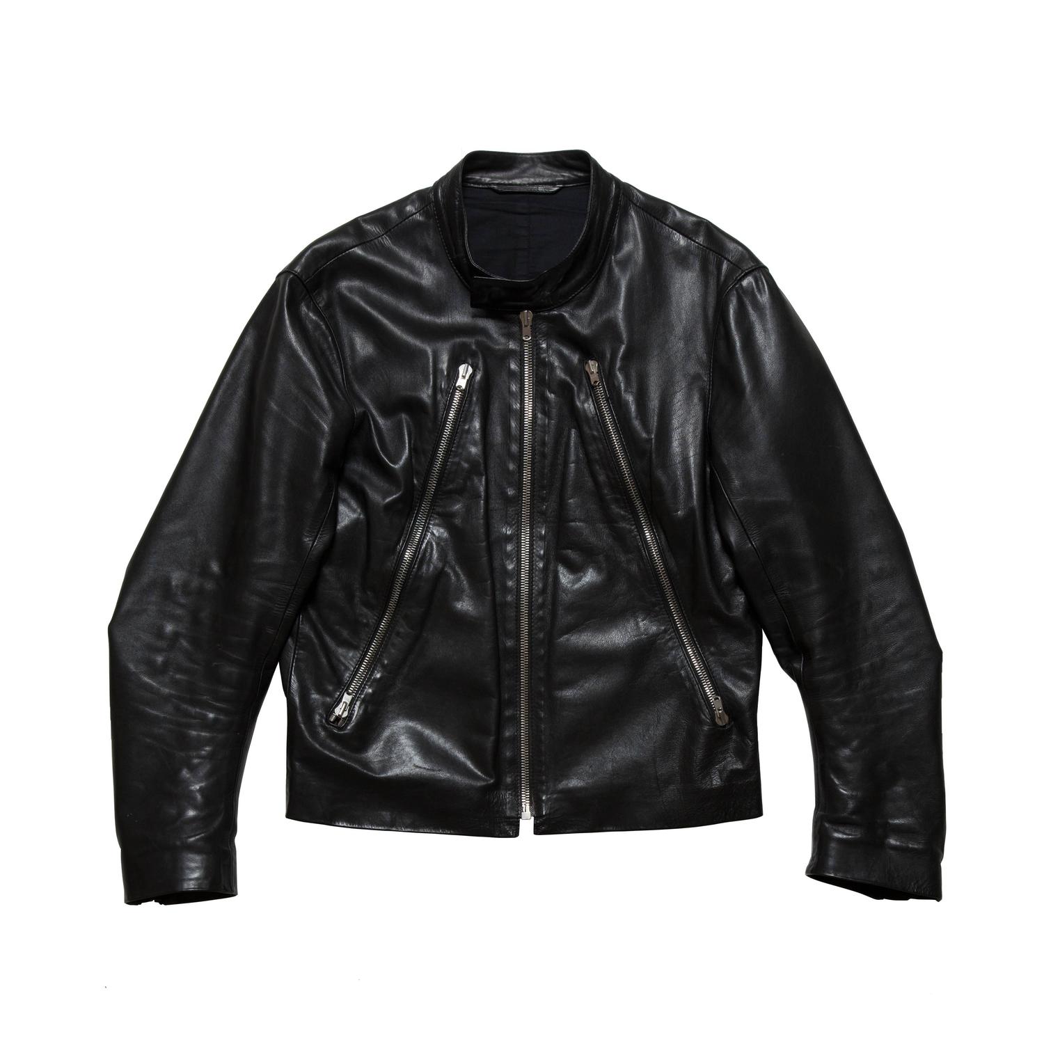 Martin Margiela Mens Five Zip Leather Jacket For Sale at 1stdibs