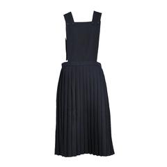 Comme Des Garcons Navy Pleated Pinafore 