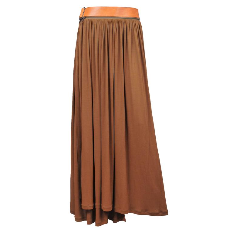 Gaultier Leather Belt Maxi Dress For Sale
