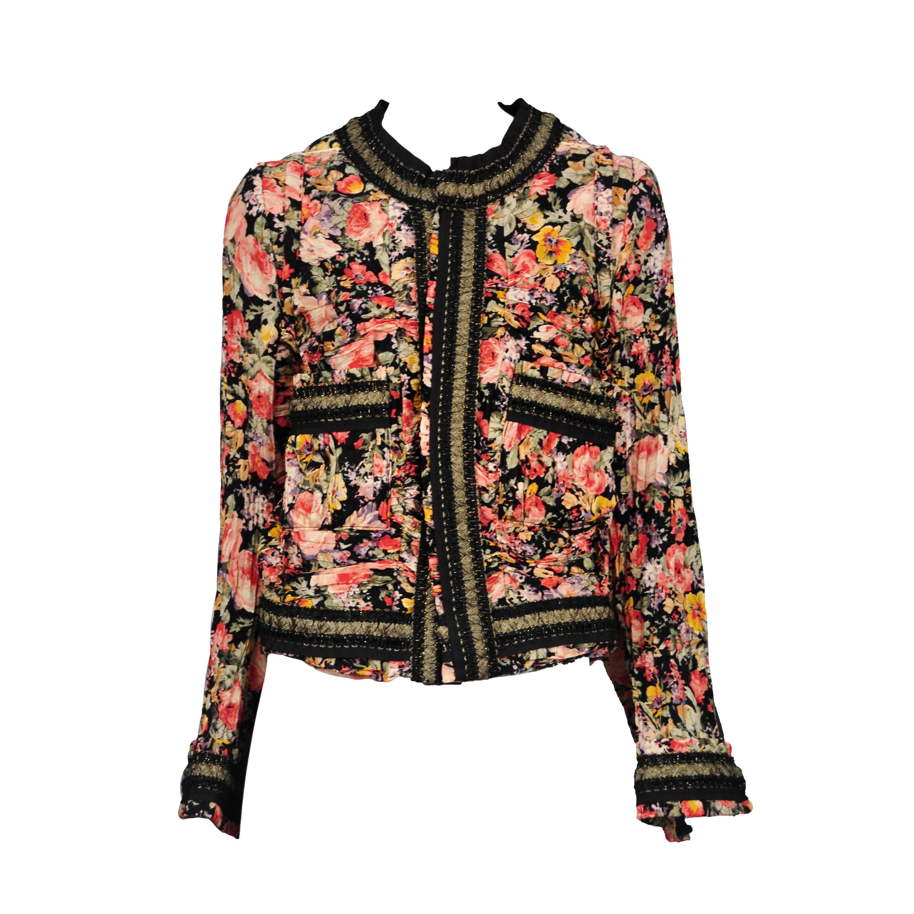 Comme Des Garcons Floral Trim Jacket 